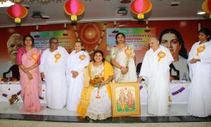 7. Mrs. Suma Raj Kumar, was honored for her outstanding Performance in the field of Ventriloquism and Magic