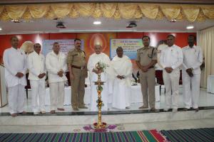 1. L-R= BK Ranganath, Dr.E.V. Swaminathan, Ashok Gaba, K.S Kabbur, BK Shukla didi, BK Laxmi didi, Manjeet Kumar, Shiv Singh, Krishna Murthy on stage