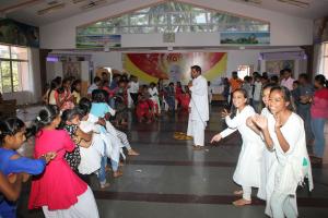 7. Playing the various games with enthusiastically